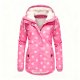 Women's Pink Polka Dot Fleece-Lined Hooded Jacket