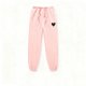 Women's Pink Sweatpants with Black Heart Print